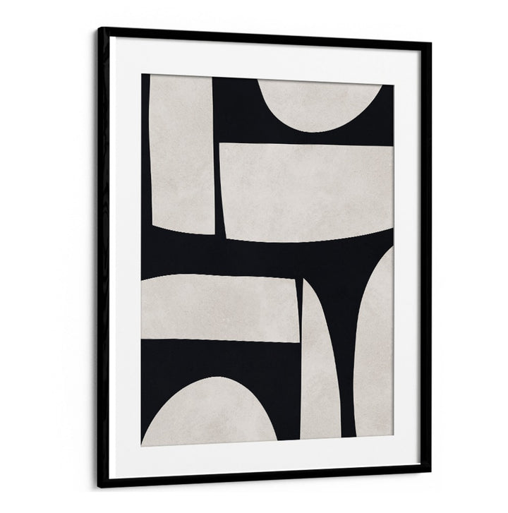 Stylish CURVED SHAPES II, GEOMETRIC ART PRINTS featuring elegant curves in a framed design for modern decor.