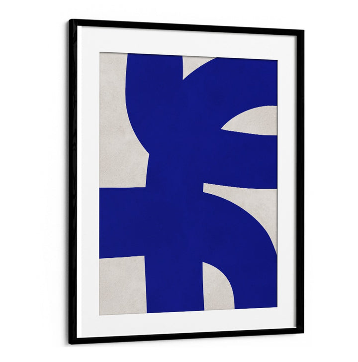 Vibrant blue shapes create harmony in the UNDULATING CURVES V, ABSTRACT PAINTINGS, perfect for contemporary decor.