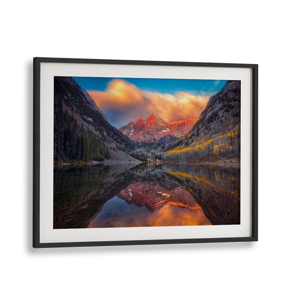 Stunning "A Perfect Morning in Maroon Lake, Photography Prints" capturing serene reflections and vibrant colors.