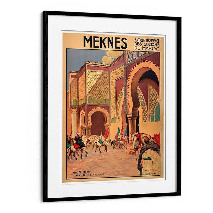 Stunning MEKNES, VINTAGE TRAVEL POSTERS showcasing the historic beauty of Morocco's enchanting city. Perfect for art lovers.