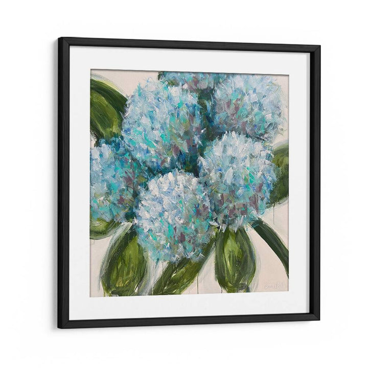 Vibrant BLUE HYDRANGEAS LEAVES, FLORAL FLOWER PAINTINGS add a touch of nature to your decor. Perfect for any space!