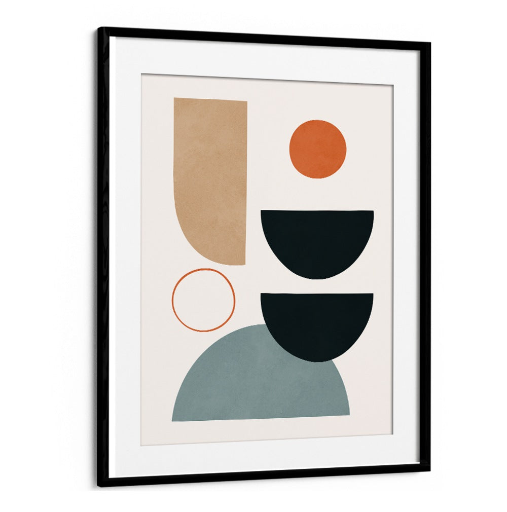 Stylish SEMICIRCLES VI, BOHO ART PAINTINGS featuring geometric shapes and warm colors, perfect for modern decor.