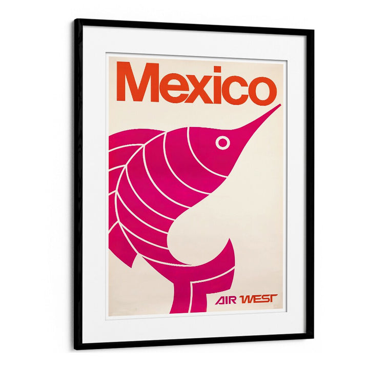 Bright and stylish MEXICO I, VINTAGE TRAVEL POSTERS featuring a vibrant marlin design, perfect for travel enthusiasts.
