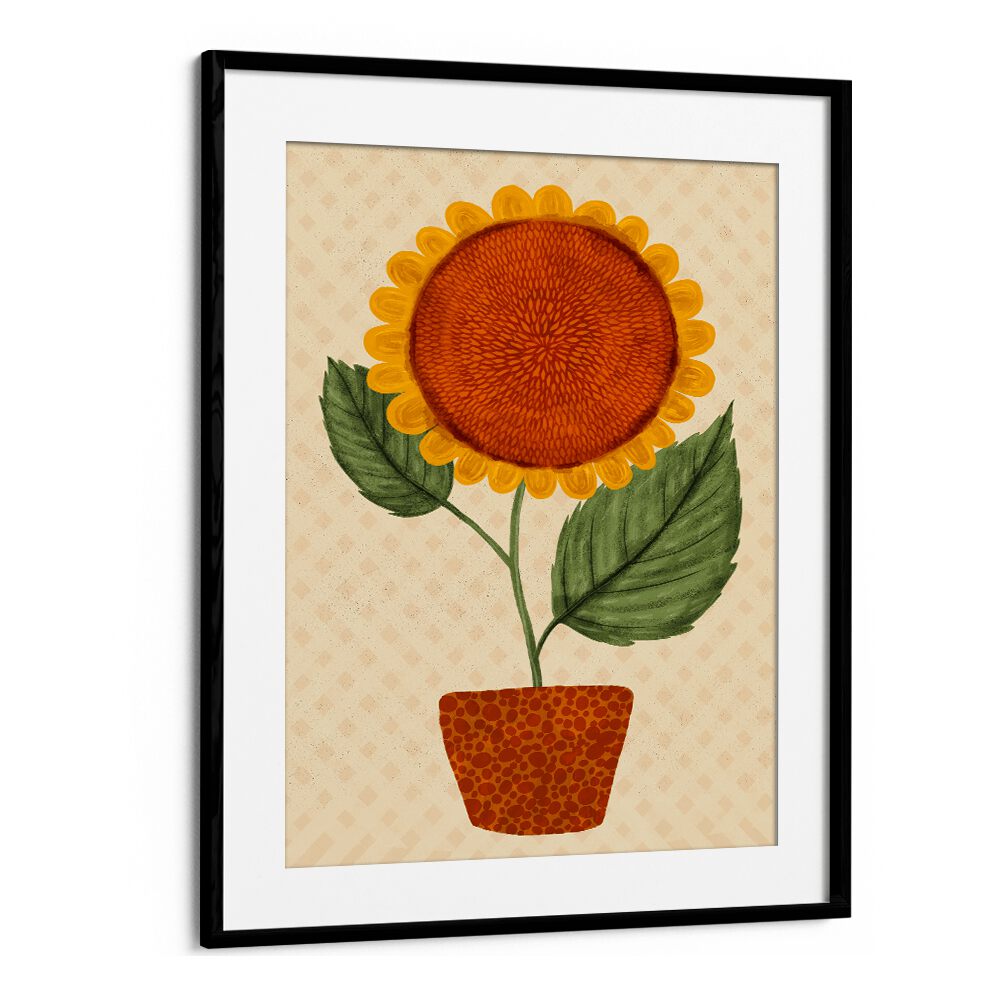 Bright sunflower pot artwork, perfect for enhancing your space with floral flower paintings. Ideal for home decor.