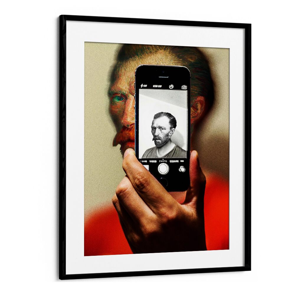 "SHOW YOU MY SELFIE, ALTERED ART PRINTS by Dikhotomy showcases modern self-expression in a stunning framed design."