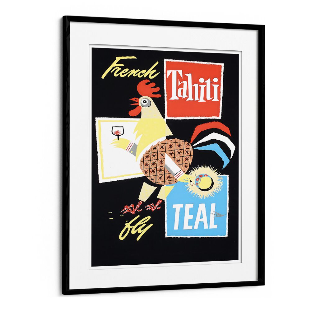 Colorful TAHITI IX Vintage Travel Posters featuring a whimsical design, perfect for adding adventure to your decor.