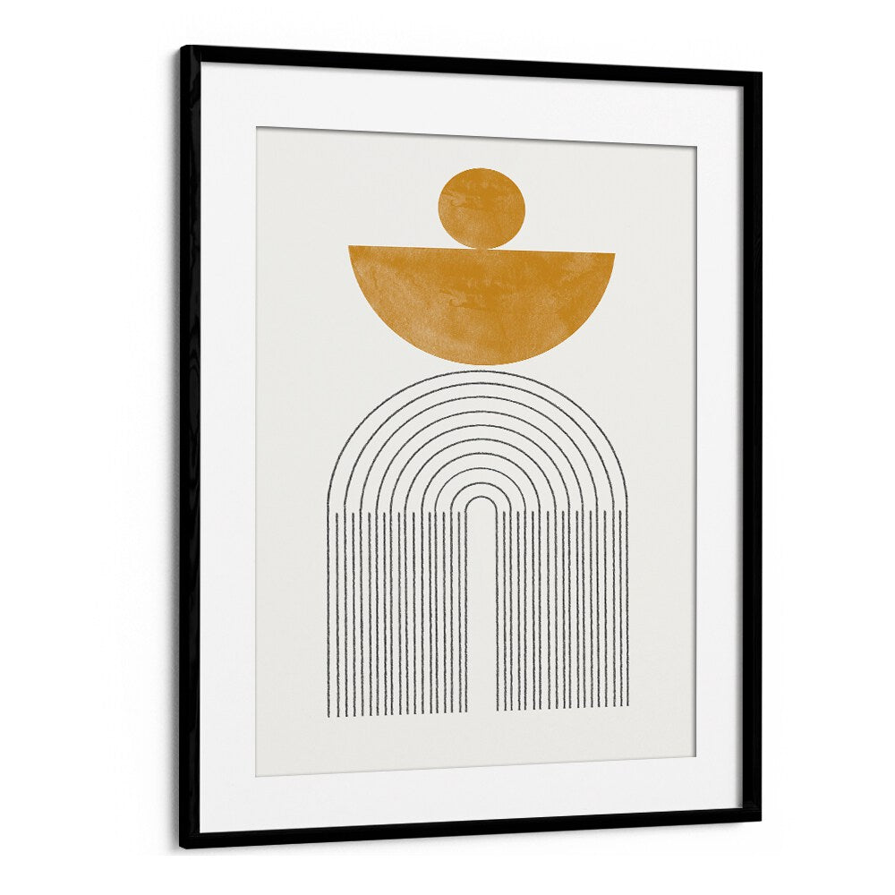 ARCH COMPOSITION VII, BOHO ART PAINTINGS by THE MIUUS STUDIO features a modern abstract design in warm tones.