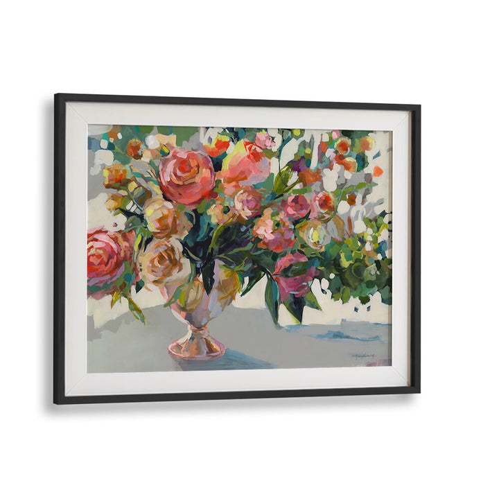 Vibrant ROSES, FLORAL FLOWER PAINTINGS in a beautiful vase, perfect to enhance any art collection.
