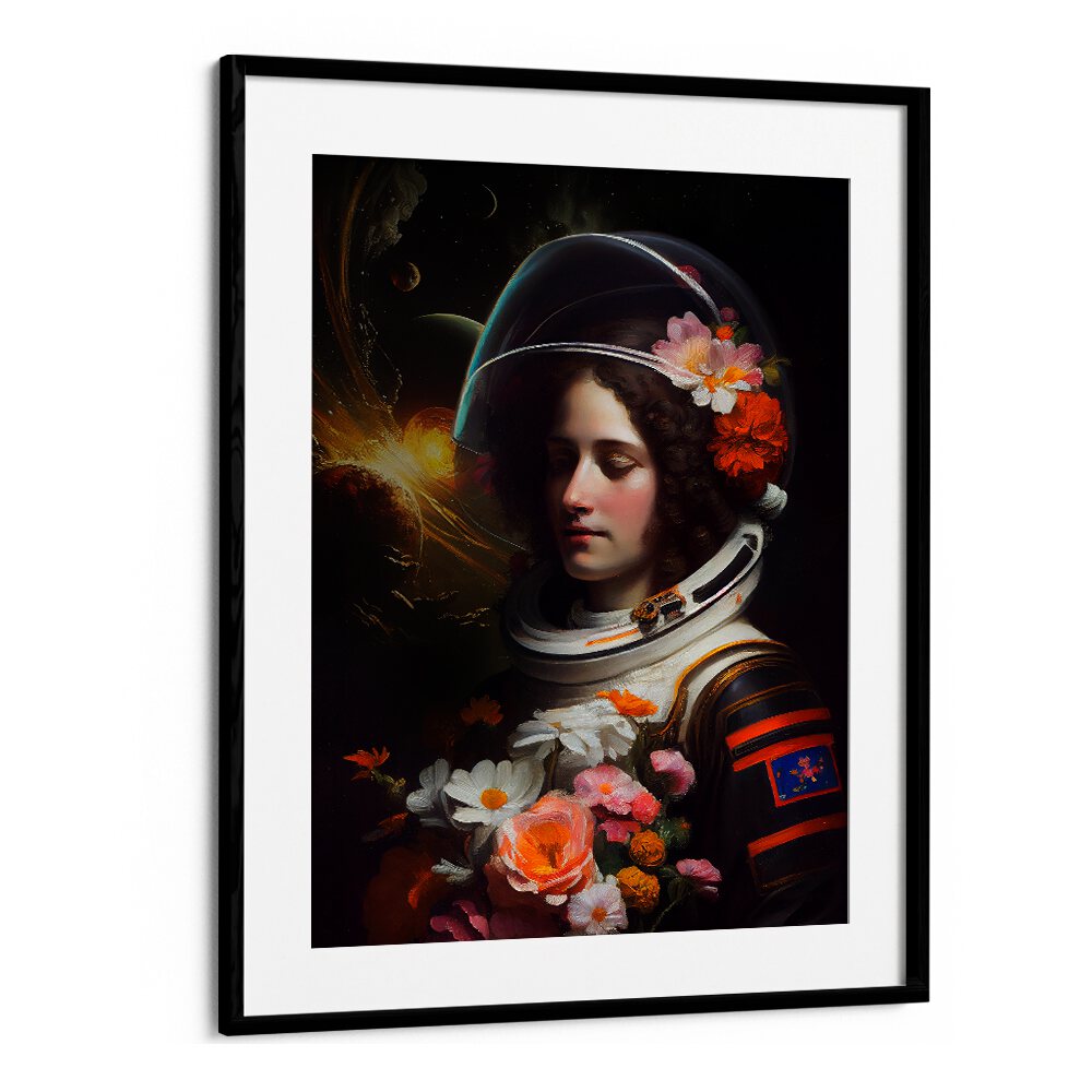 ASTRONAUT BEAUTY, ALTERED ART PRINTS by Dikhotomy blend cosmic grandeur with contemporary artistic expression.