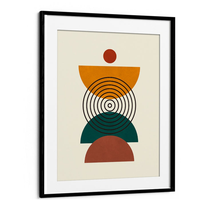 Modern LINES AND CIRCLES, BOHO ART PAINTINGS featuring geometric shapes in bold colors for stylish home decor.