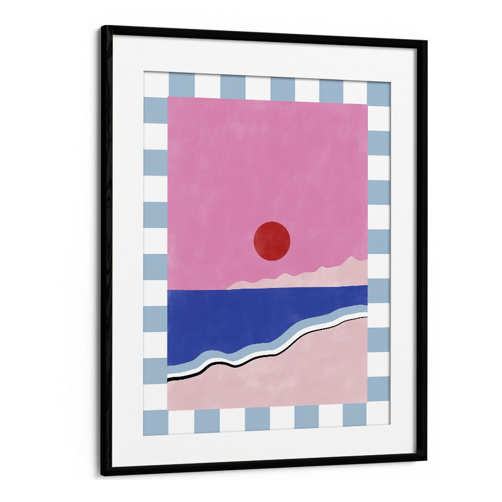 Bright "Pink Sky" landscape painting by Elena Ristova, perfect for enhancing your decor with nature's beauty.