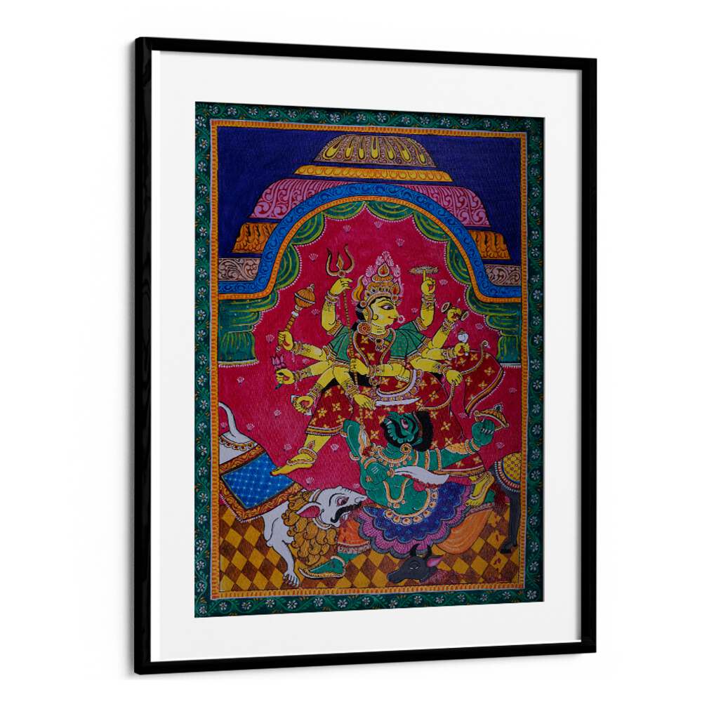 GODDESS DURGA, INDIAN ART PAINTINGS showcasing divine strength and grace, perfect for your art collection.