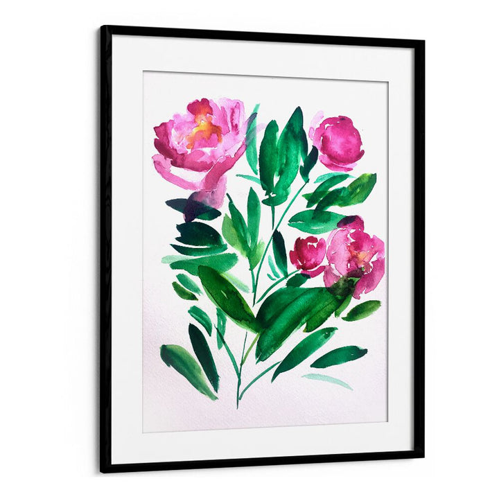 PEONIES III , FLORAL FLOWER PAINTINGS