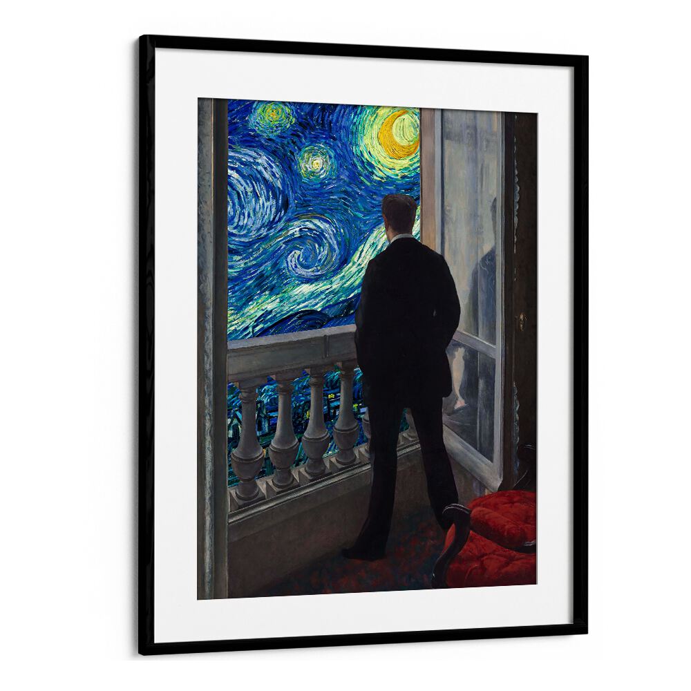 Cosmic beauty reimagined in the STARRY NIGHT VIEW, ALTERED ART PRINT by DIKHOTOMY, perfect for any space.
