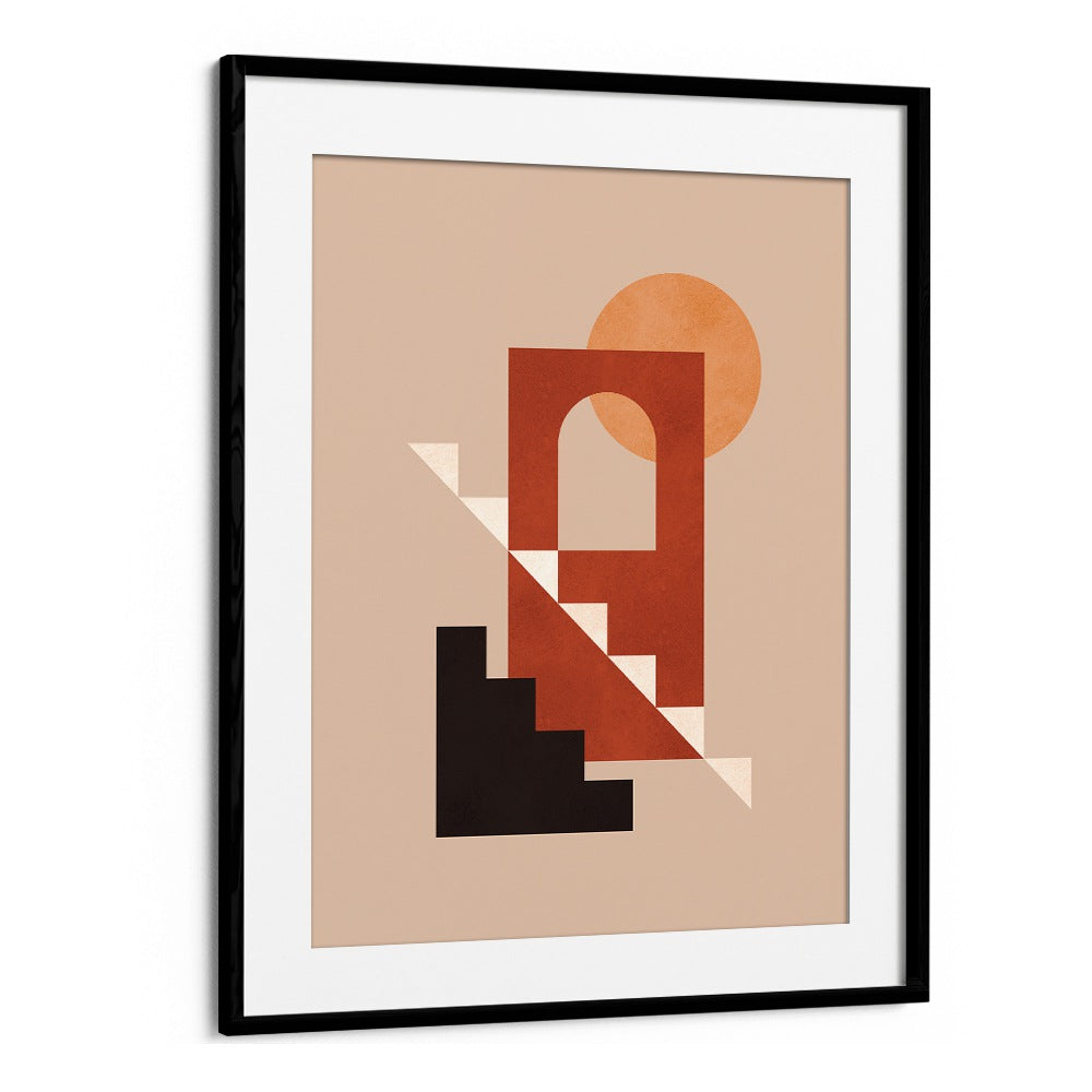 Stylish GEOMETRIC COMPOSITION III, BOHO ART PAINTINGS featuring earthy tones and abstract shapes for modern decor.
