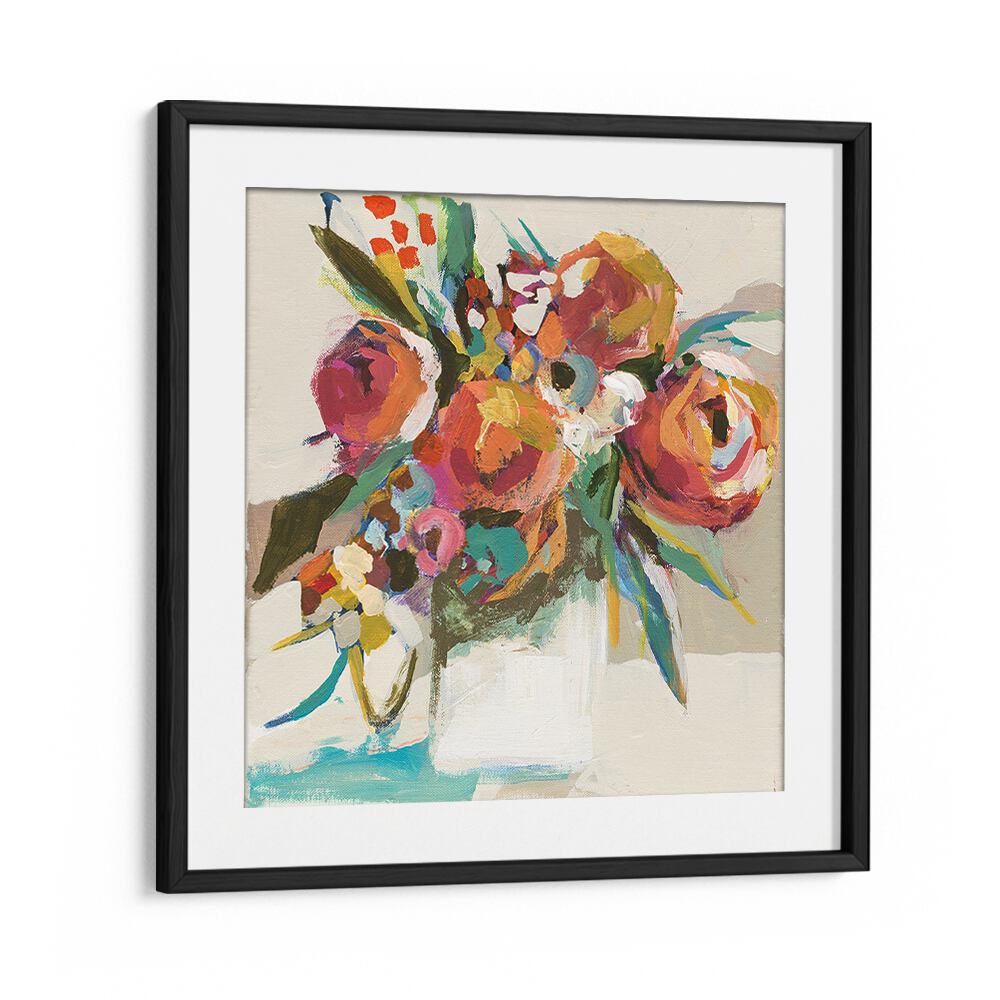 Vibrant AUTUMN BOUQUET, FLORAL FLOWER PAINTINGS in a stylish frame, perfect for enhancing any living space.