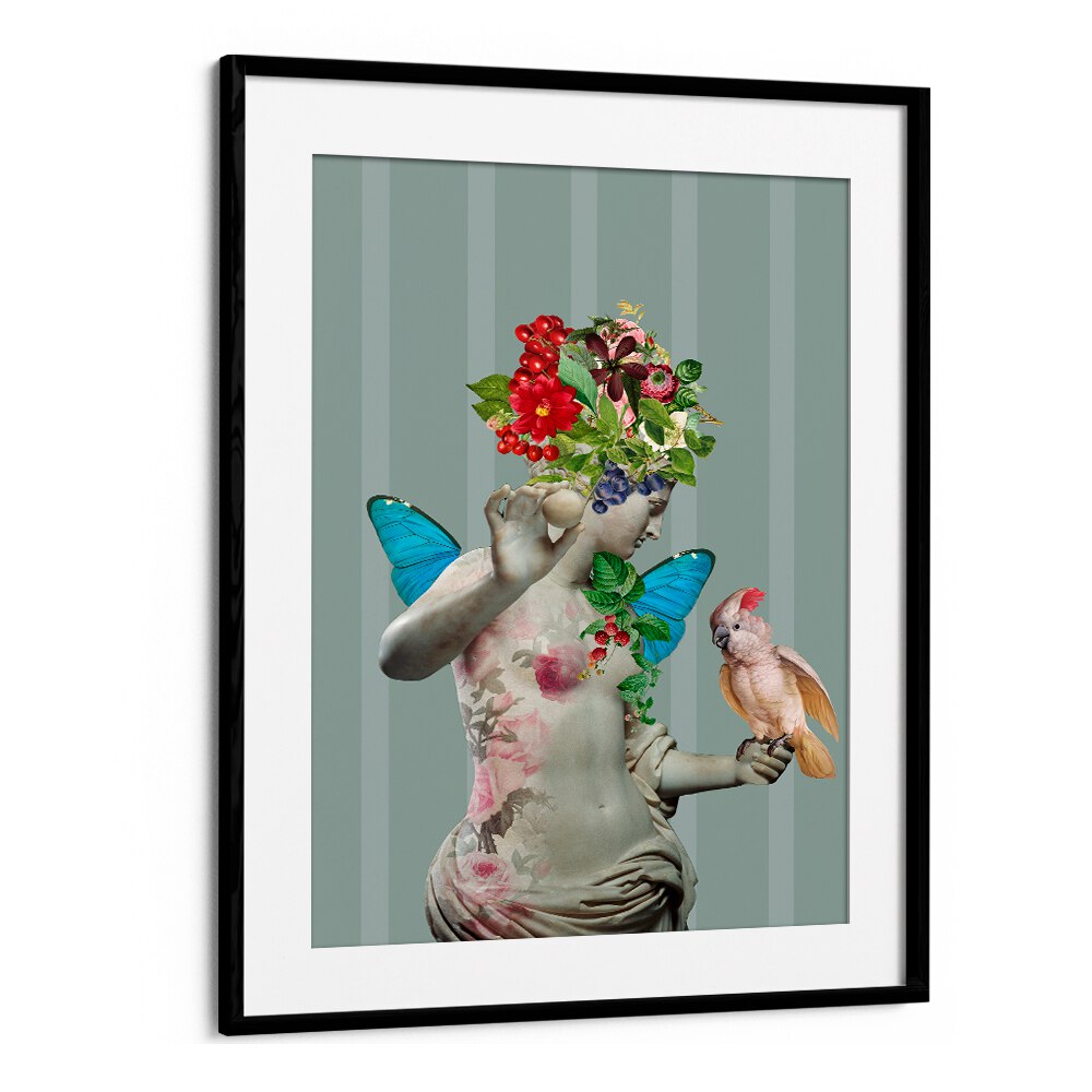 Beautiful altered art print, "DELICATE WOMEN VII," by Andrea Haase, showcasing femininity and resilience.
