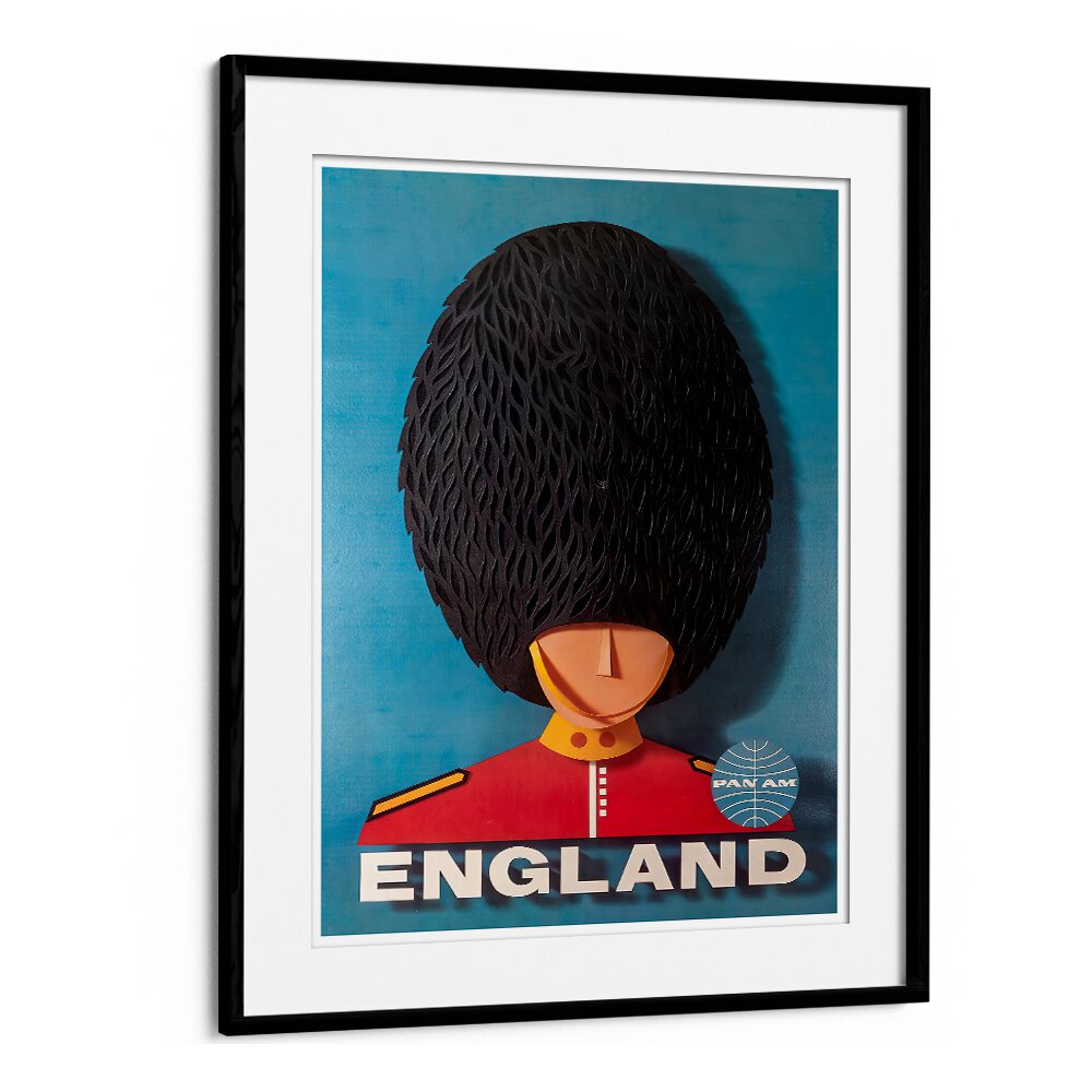 Colorful ENGLAND, VINTAGE TRAVEL POSTERS featuring a guard, perfect for enhancing your home or office decor.