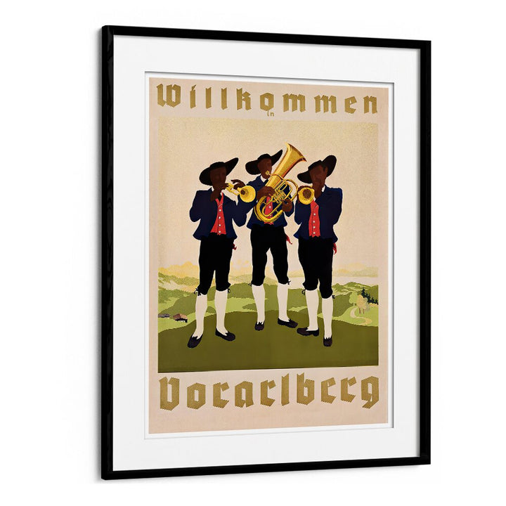 WILLHOMMEN Vintage Travel Posters featuring musicians in traditional attire, perfect for adding charm to your decor.