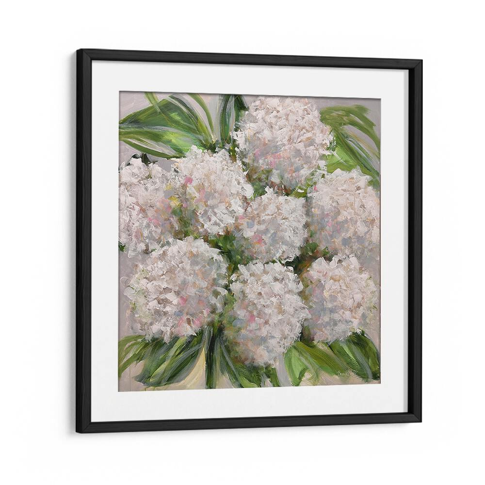 Stunning bouquet of white hydrangeas in elegant floral flower paintings for a vibrant home transformation.
