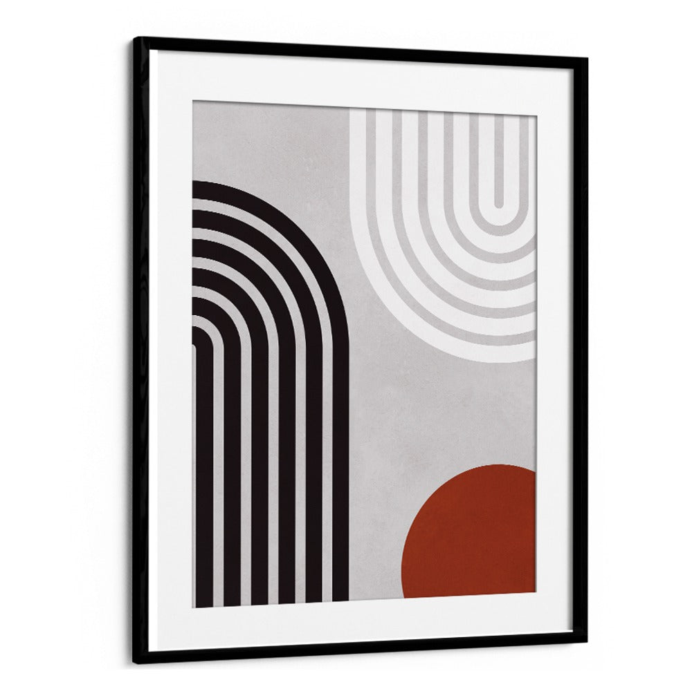 Elegant LINES AND CIRCLES XIV, BOHO ART PAINTINGS showcase unique patterns in a modern framed design for stylish decor.