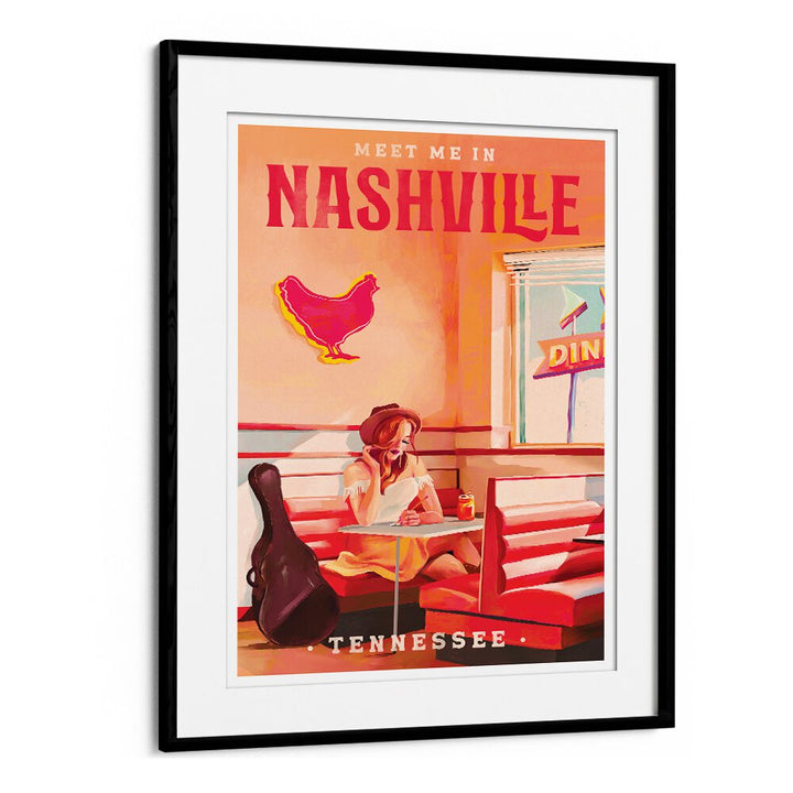 Nashville Tennessee Redhead, Bar art captures the vibrant spirit of Nashville's music culture and Southern charm.
