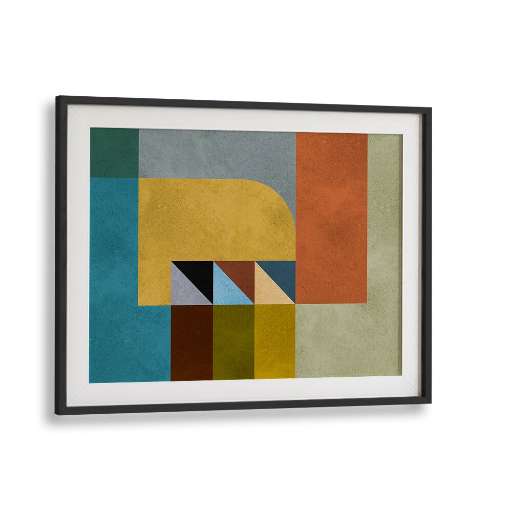 Colorful HARMONY 2, GEOMETRIC ART PRINTS in a stylish frame, perfect for modern home decor and artistic expression.