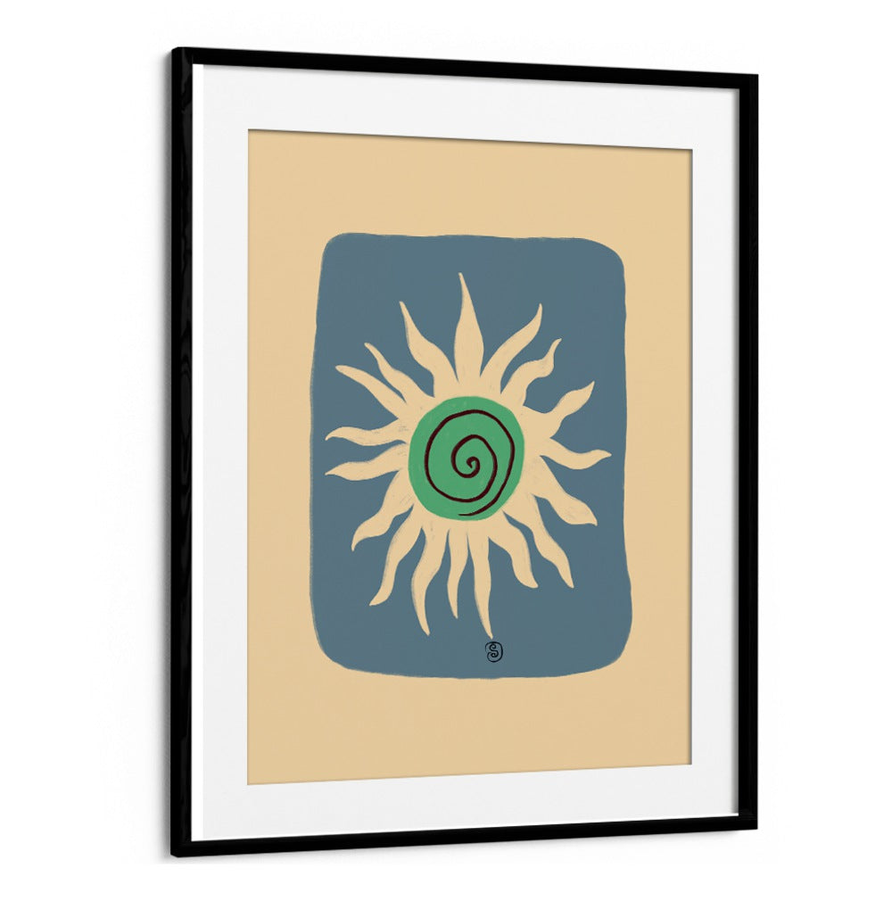 Bright BLUE SUN, VIBRANT art print enhances your space with energy and creativity, perfect for modern homes.
