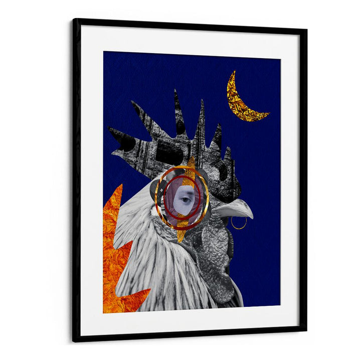Colorful ROOSTER, SURREAL ART PRINTS featuring a unique design, perfect for enhancing your kitchen decor.