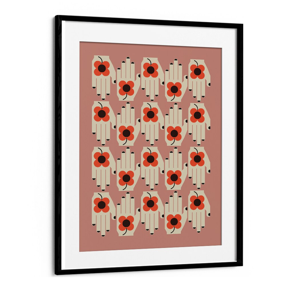 Vibrant FLOWER IN THE HAND, FLORAL FLOWER PAINTINGS showcasing colorful blossoms, perfect for adding charm to any space.