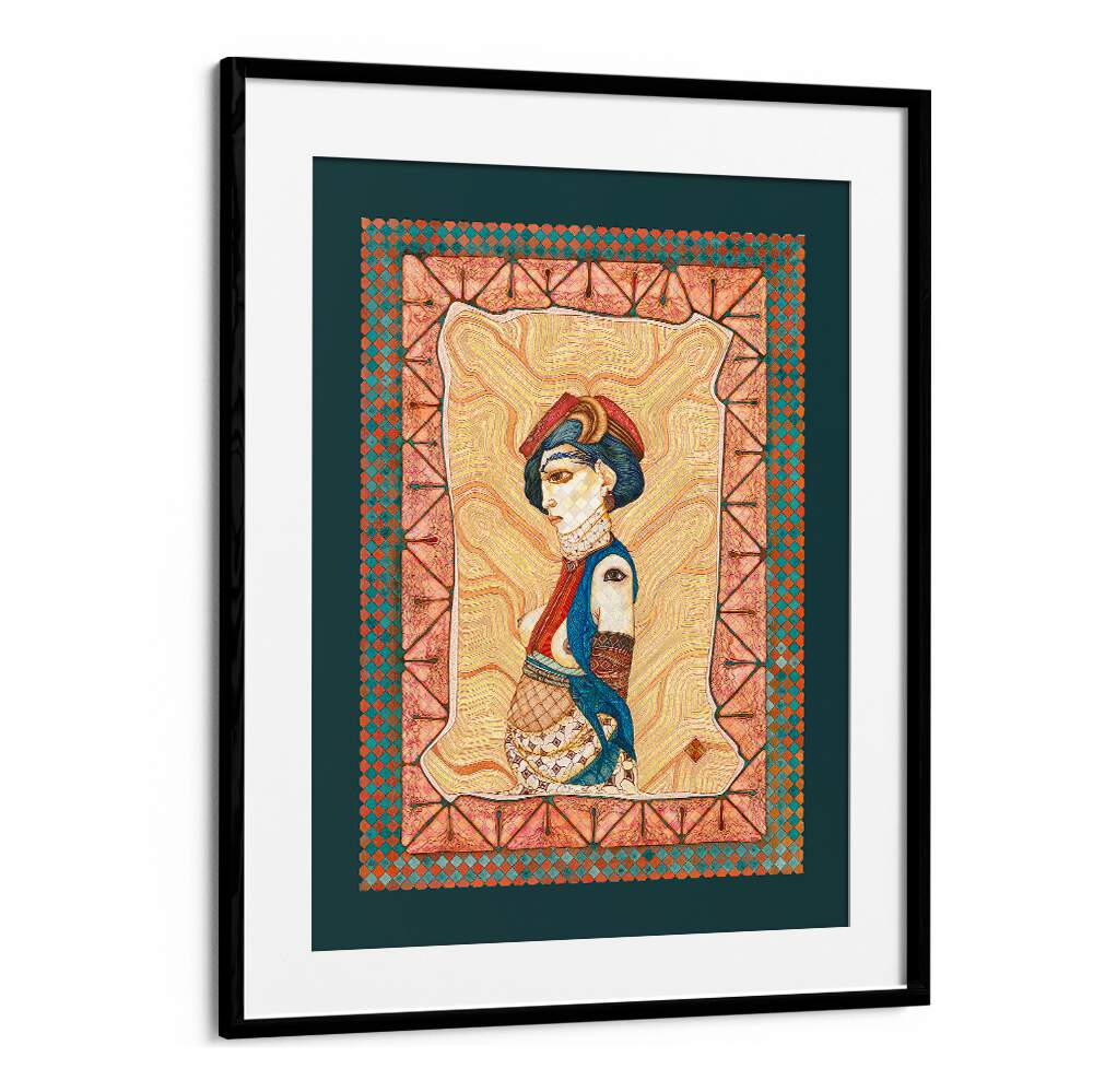 Colorful illustration of MARIA II, PORTRAITS framed art, showcasing unique figurative design and artistic flair.