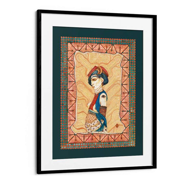 Colorful illustration of MARIA II, PORTRAITS framed art, showcasing unique figurative design and artistic flair.