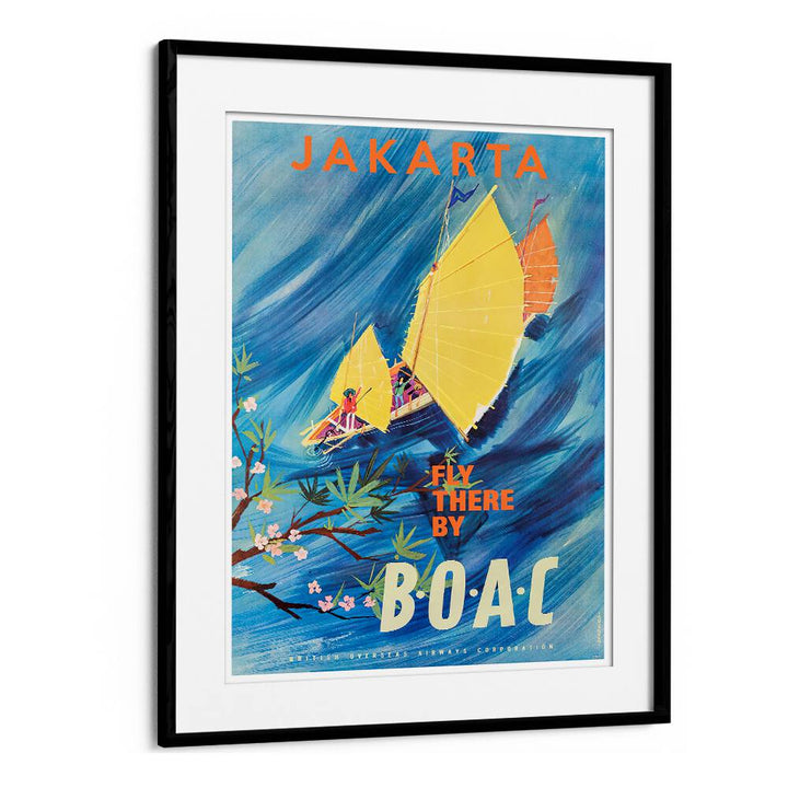 Stunning JAKARIA Vintage Travel Posters featuring Jakarta sailboats, perfect for home decor or travel enthusiasts.