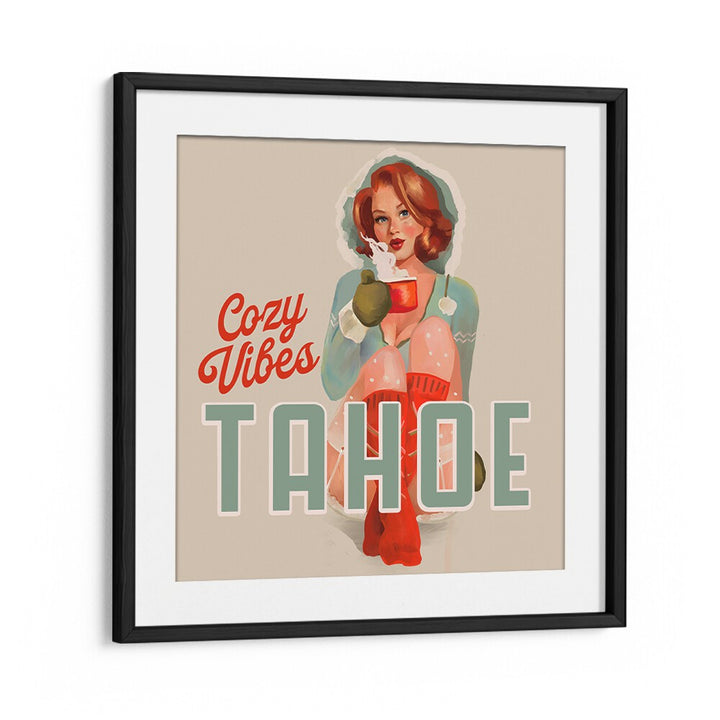 Cozy Vibes, Bar art featuring a stylish woman with warm colors, perfect for creating a comforting atmosphere.