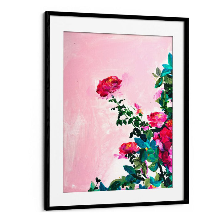 ROSE GARDEN I , FLORAL FLOWER PAINTINGS