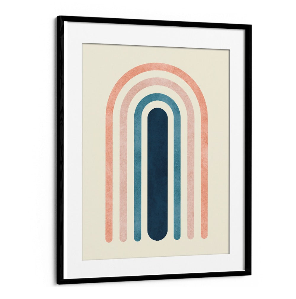 Framed LINES AND ARCS III, BOHO ART PAINTINGS showcasing vibrant colors and modern design for stylish decor.