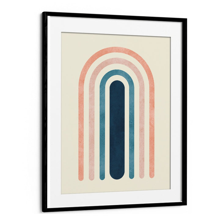 Framed LINES AND ARCS III, BOHO ART PAINTINGS showcasing vibrant colors and modern design for stylish decor.