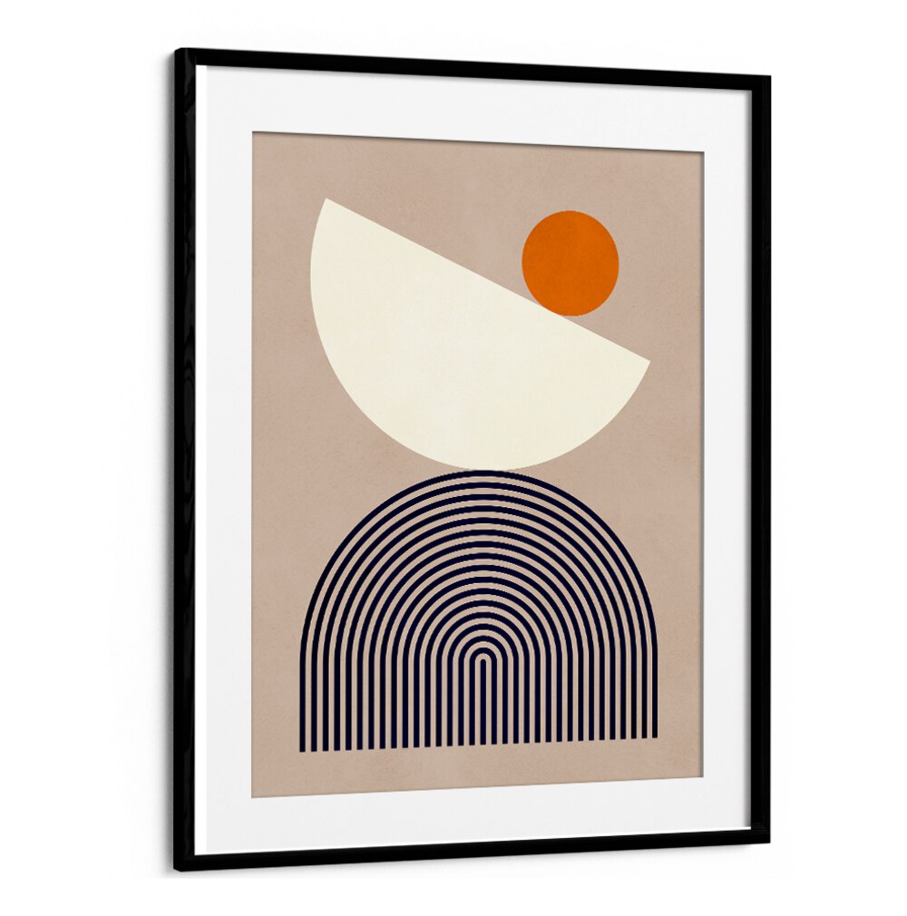 Stylish SEMICIRCLES, GEOMETRIC ART PRINTS featuring bold shapes and colors, perfect for modern decor.