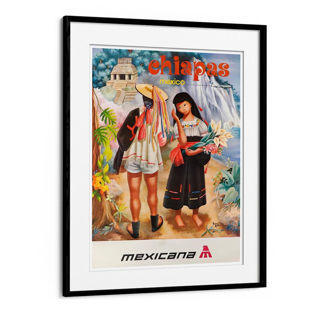 Colorful CHIAPAS MEXICO, VINTAGE TRAVEL POSTERS showcasing local culture and landscapes, perfect for any decor.