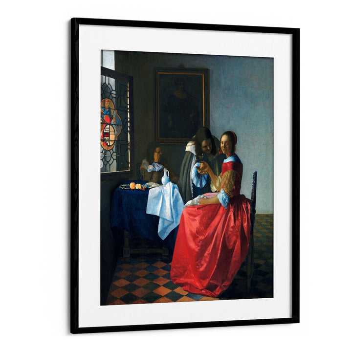 THE GIRL WITH GLASS  , VINTAGE PAINTINGS