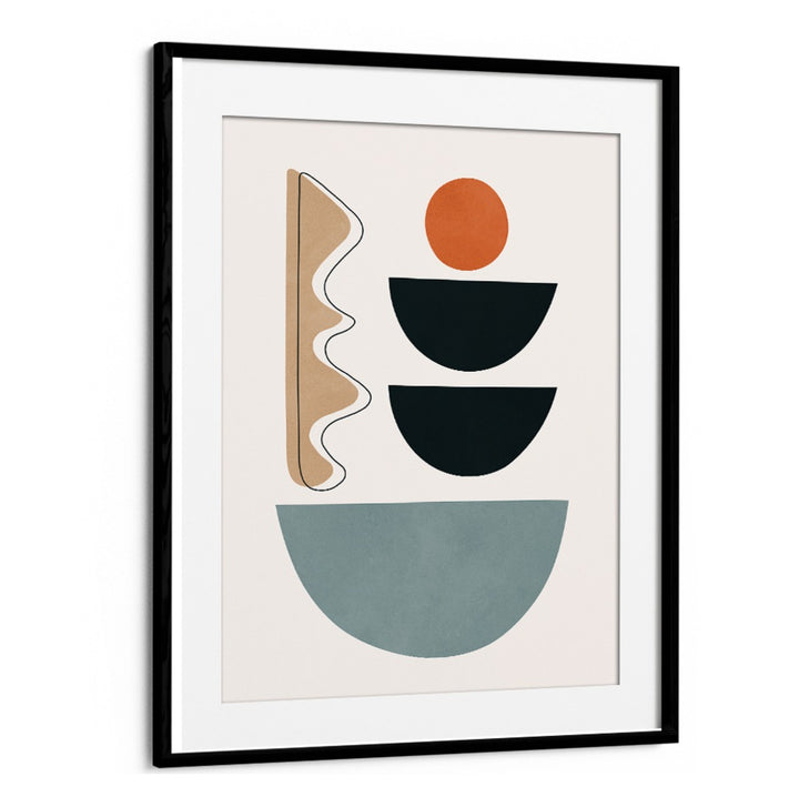 Modern boho art featuring geometric shapes in SEMICIRCLES V, BOHO ART PAINTINGS for stylish decor.