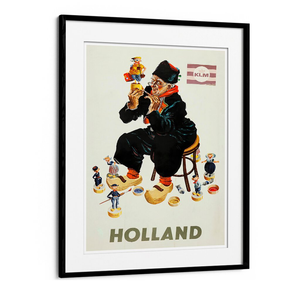 HOLLAND II, VINTAGE TRAVEL POSTERS showcase a nostalgic Dutch scene with vibrant colors and charming characters.