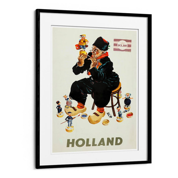 HOLLAND II, VINTAGE TRAVEL POSTERS showcase a nostalgic Dutch scene with vibrant colors and charming characters.