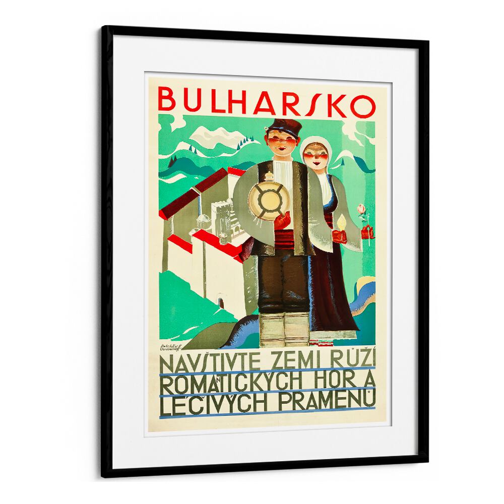 BULHARSKO Vintage Travel Posters feature vibrant artwork capturing Bulgaria's rich history and landscapes.