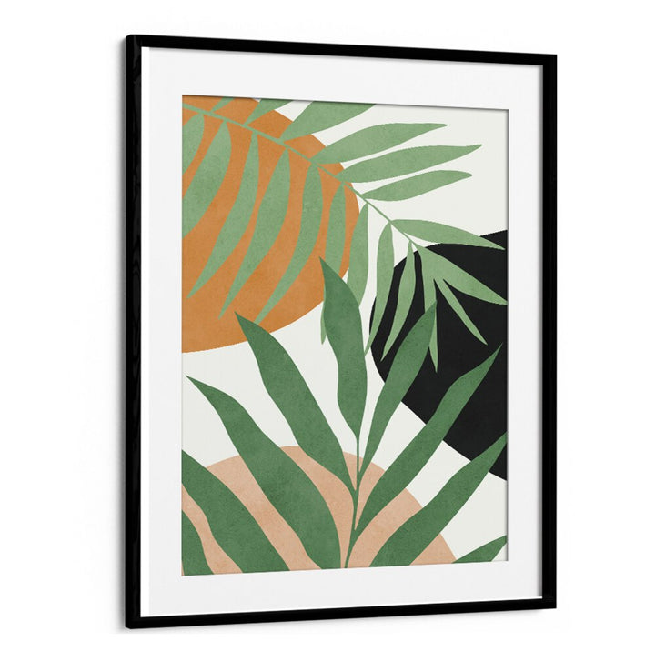 Stylish WATERCOLOR I, BOHO ART PAINTINGS featuring lush green leaves and earthy tones, perfect for any modern decor.