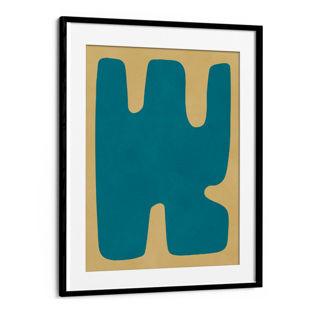 Modern ORGANIC ART XVII, GEOMETRIC ART PRINTS featuring unique turquoise shapes, enhancing contemporary interiors.