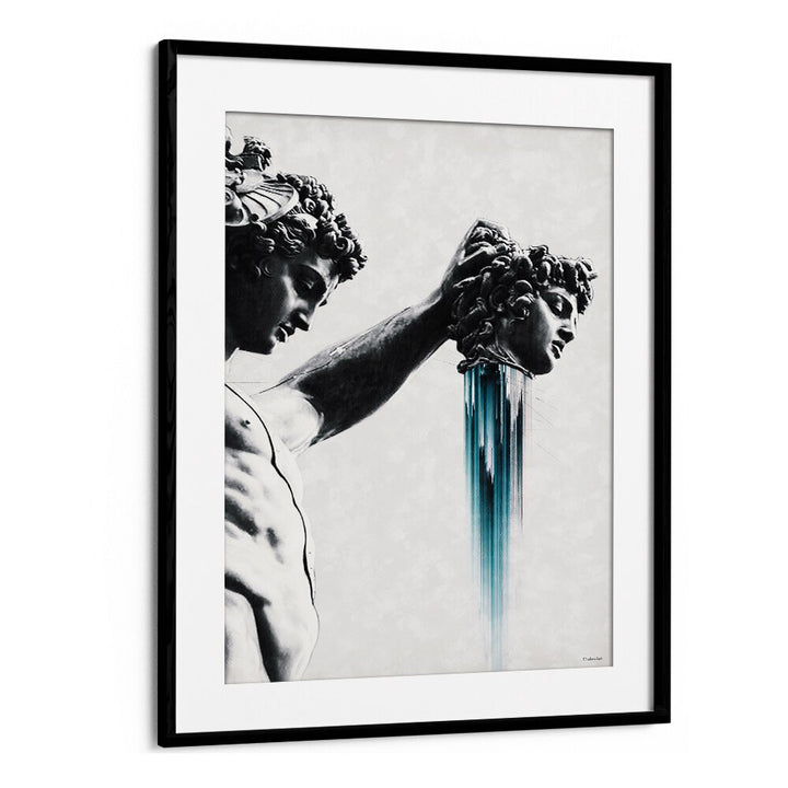 Stunning PERSEUS AND MEDUSA, ALTERED ART PRINTS by Underdott, showcasing the mythical clash of hero and monster.