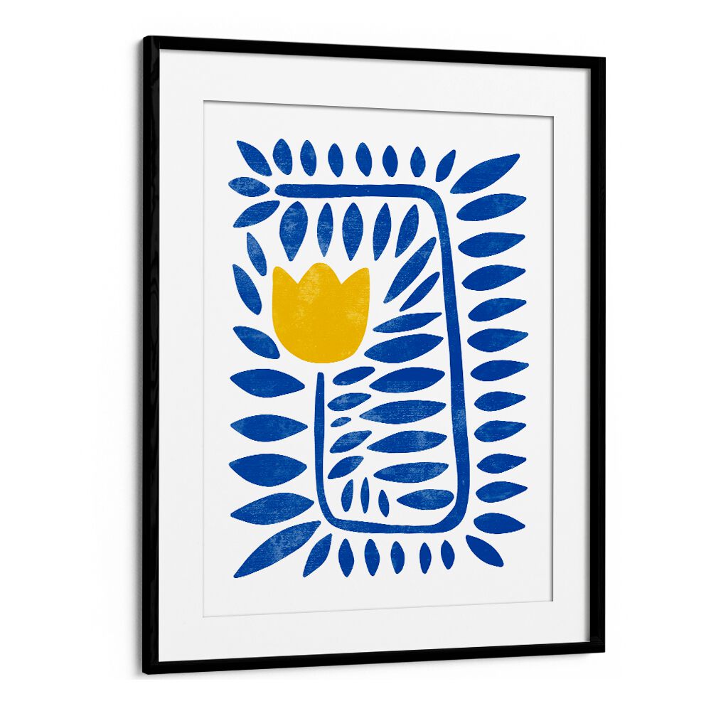 Vibrant Yellow Tulip Harmony, floral flower paintings showcasing elegance and joy, perfect for any decor.