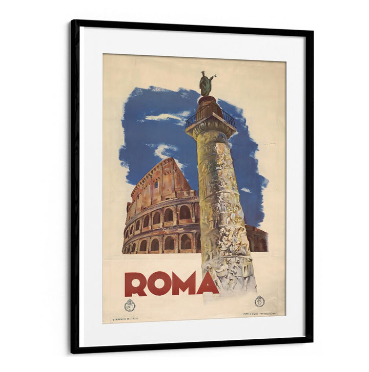 Stylish ROMA, VINTAGE TRAVEL POSTERS featuring the iconic Colosseum, perfect for enhancing any space.