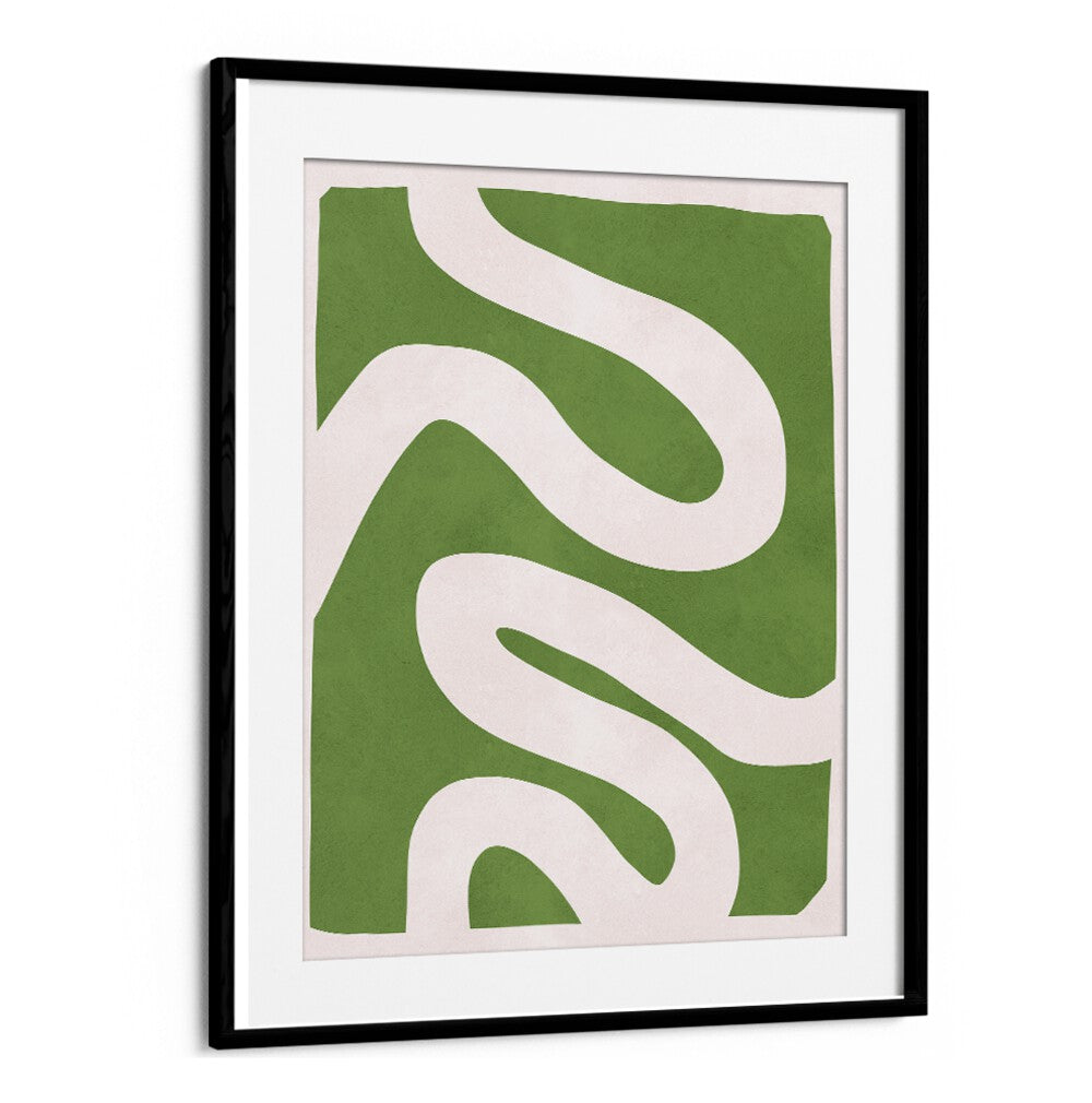 Modern green and white design in EXPRESSIVE LINES II, ABSTRACT PAINTINGS, enhancing creativity and artistic expression.